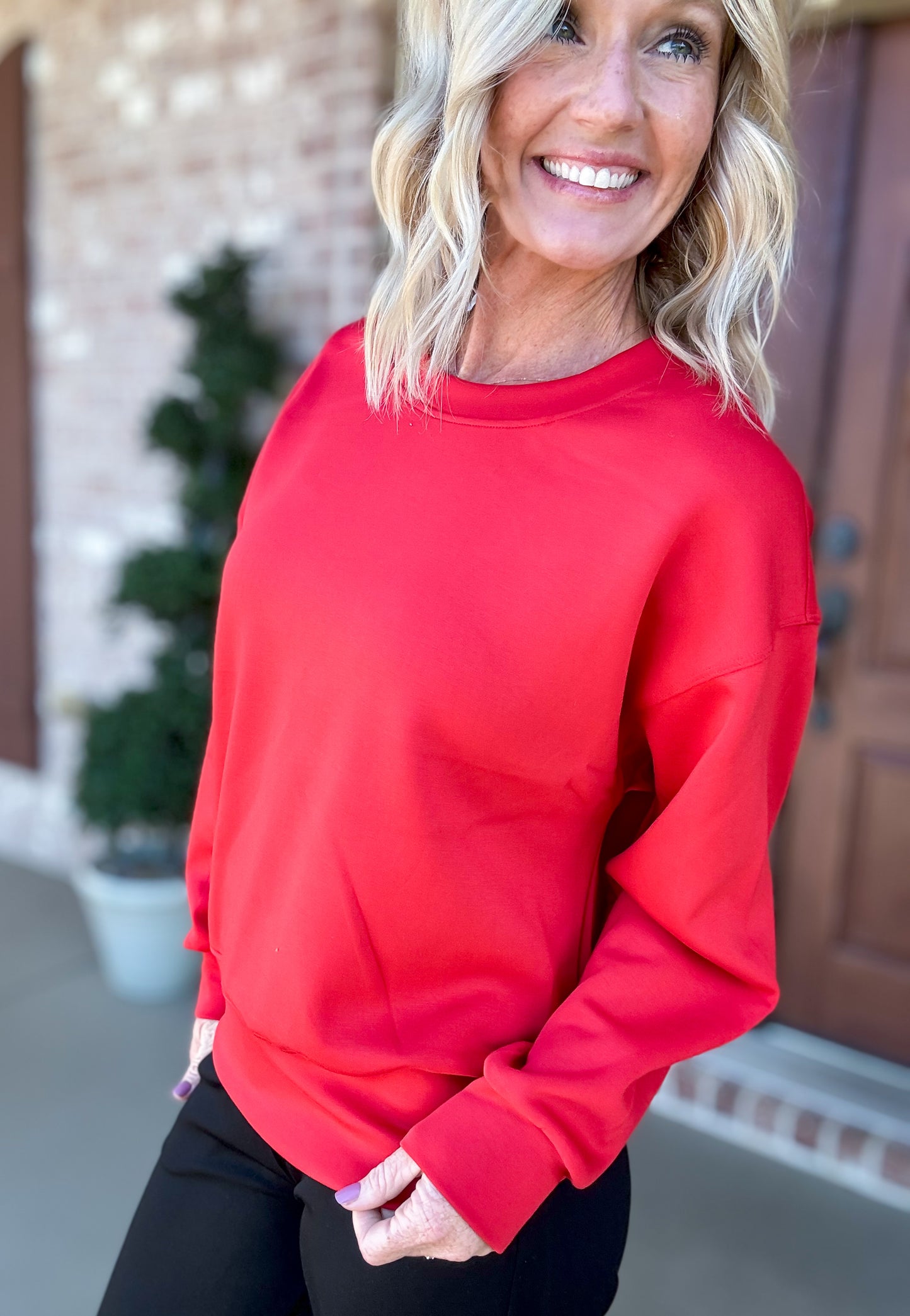 Luxurious Scuba Sweatshirt -- Red