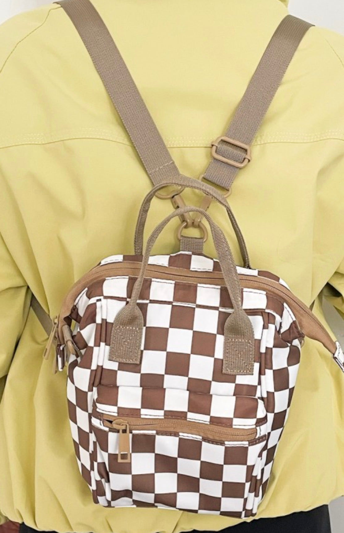 Mocha Checkered Sling Bag