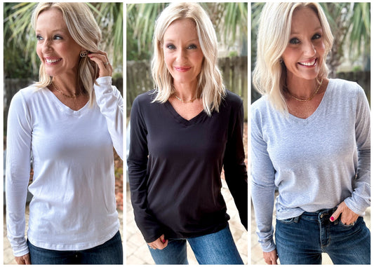 The Everyday Vneck Long Sleeve Top