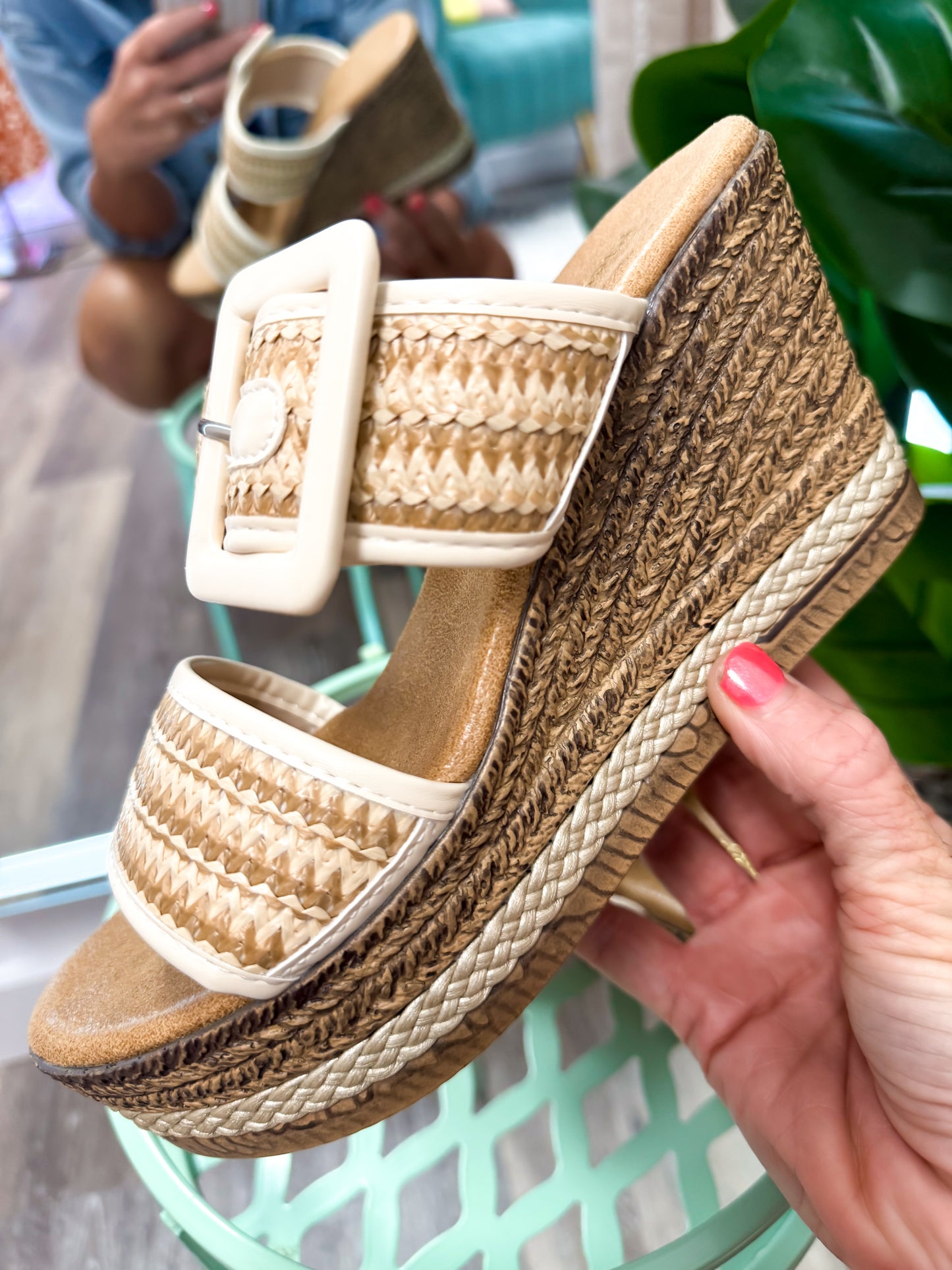 Natural Rattan Wedge