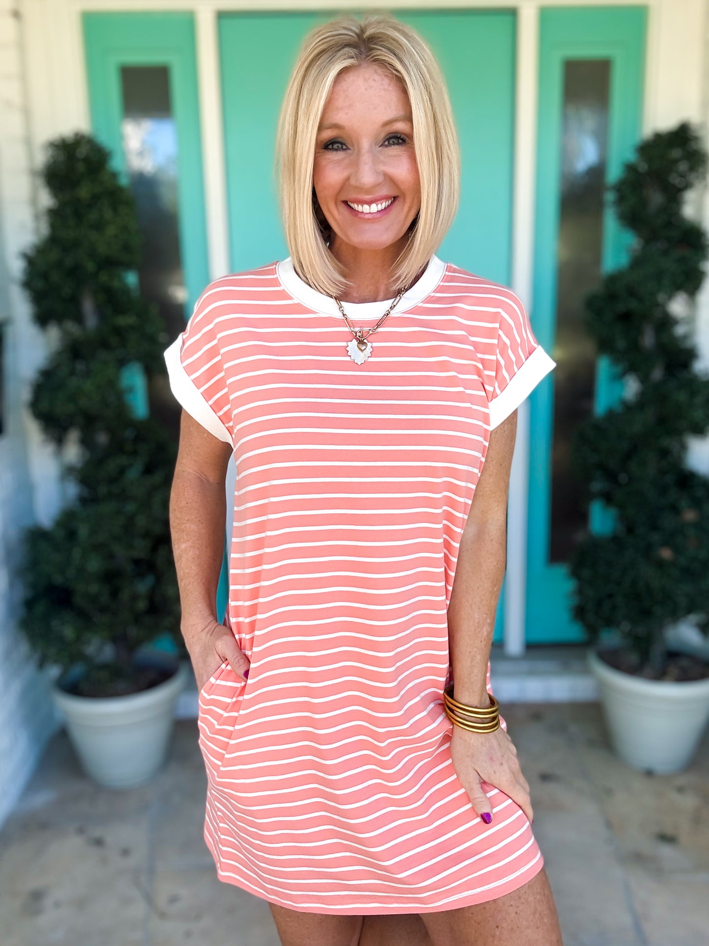 Throw On & Go Striped Dress