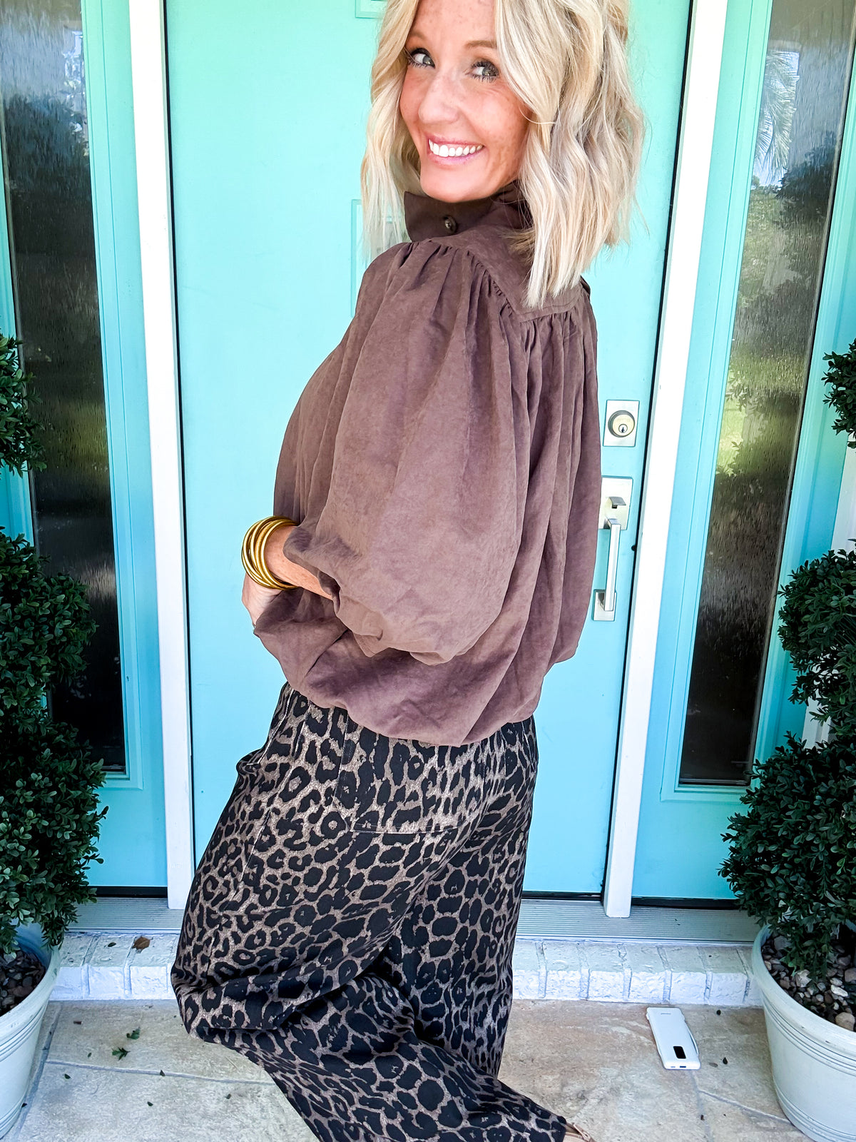 Boss Babe Suede Blouse