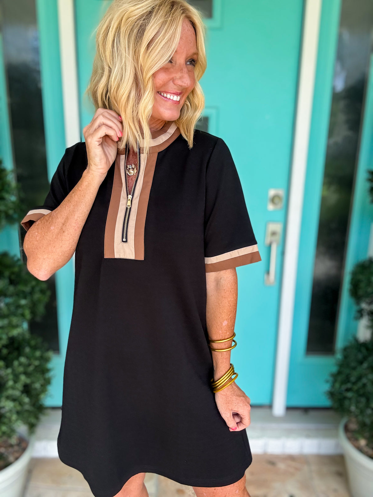 She's Booked & Busy Scuba Dress