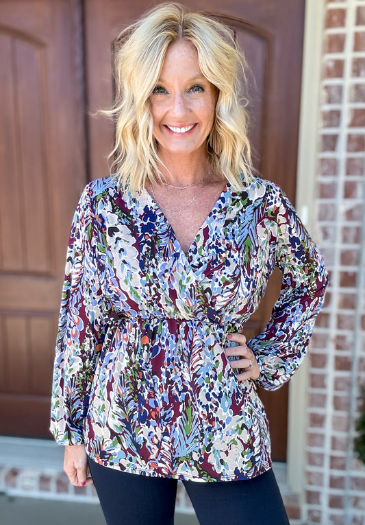 Forever Floral Wrap Top