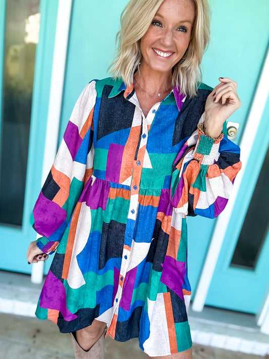 Blue Horizon Babydoll Dress