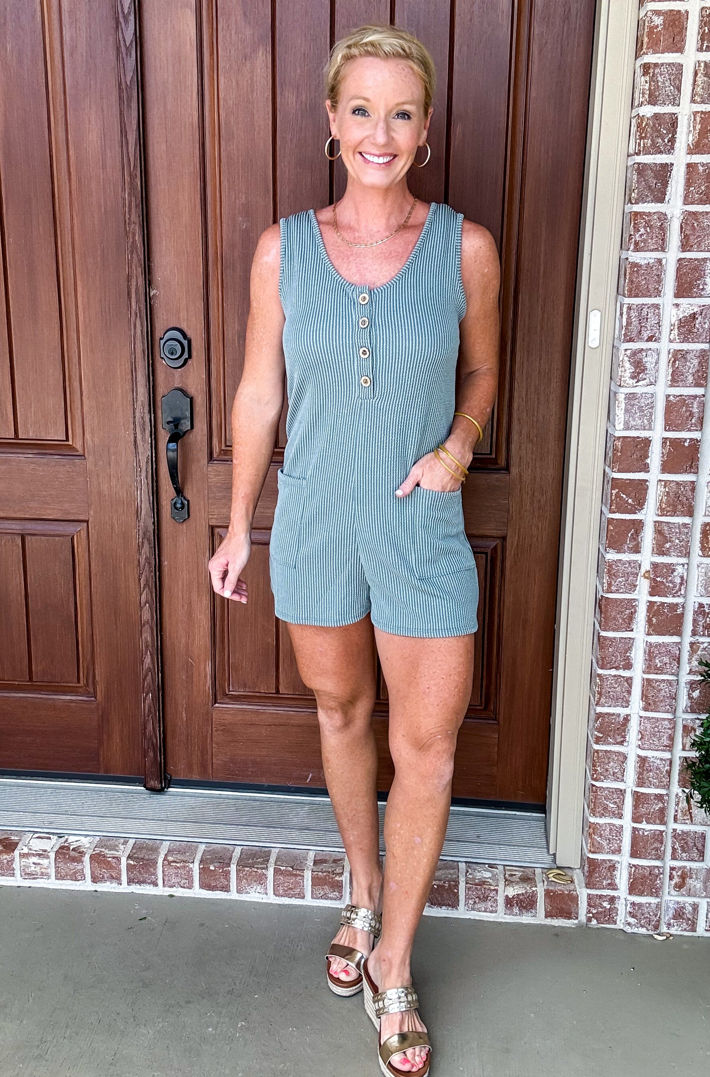 Forever Front Button Romper