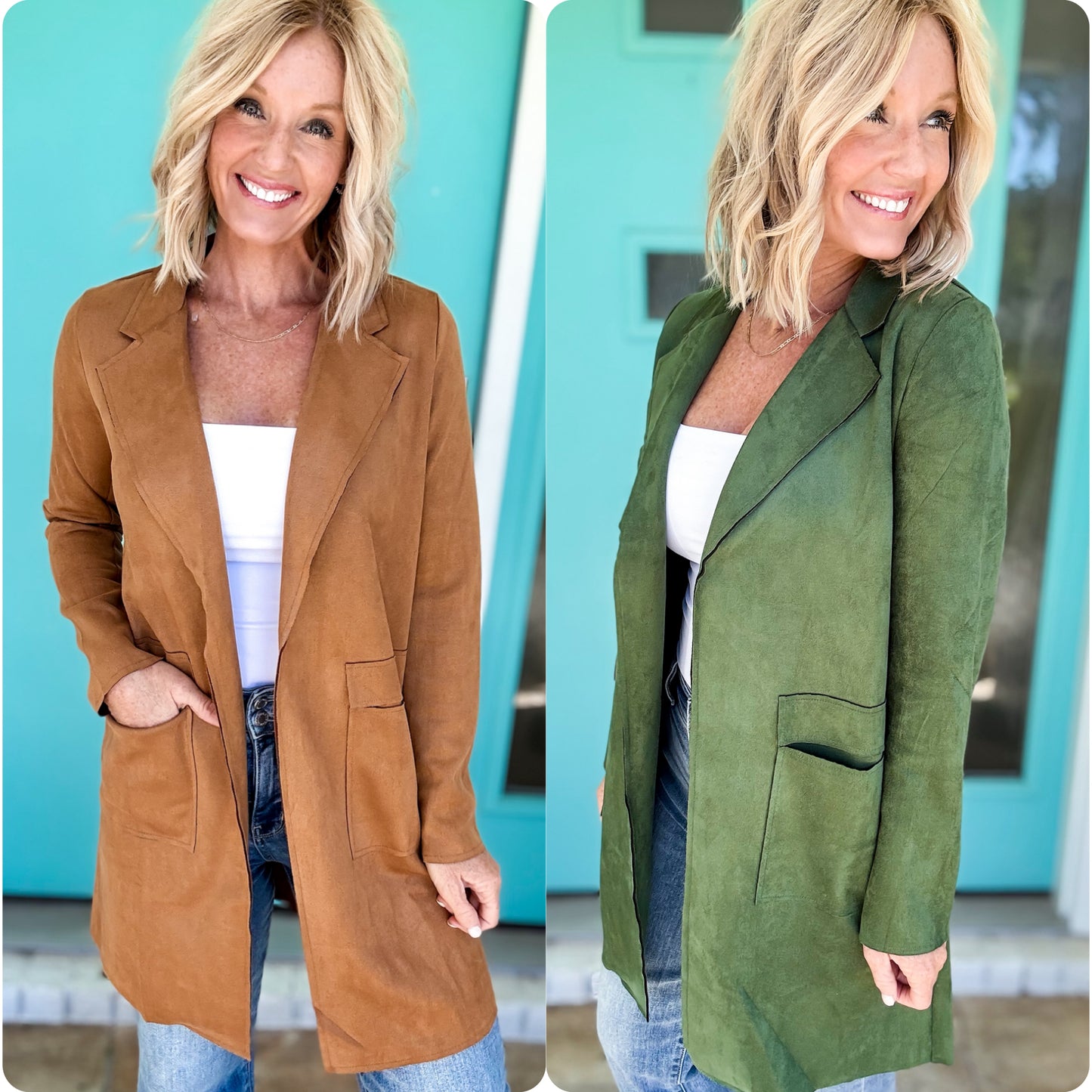 Suede Statement Collared Jacket