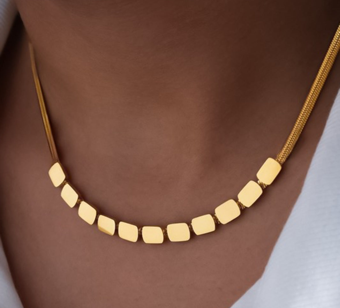 Herringbone Luxe Necklace 18K Non-Tarnish