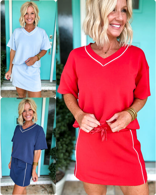 Line Drive Scuba Skort Set