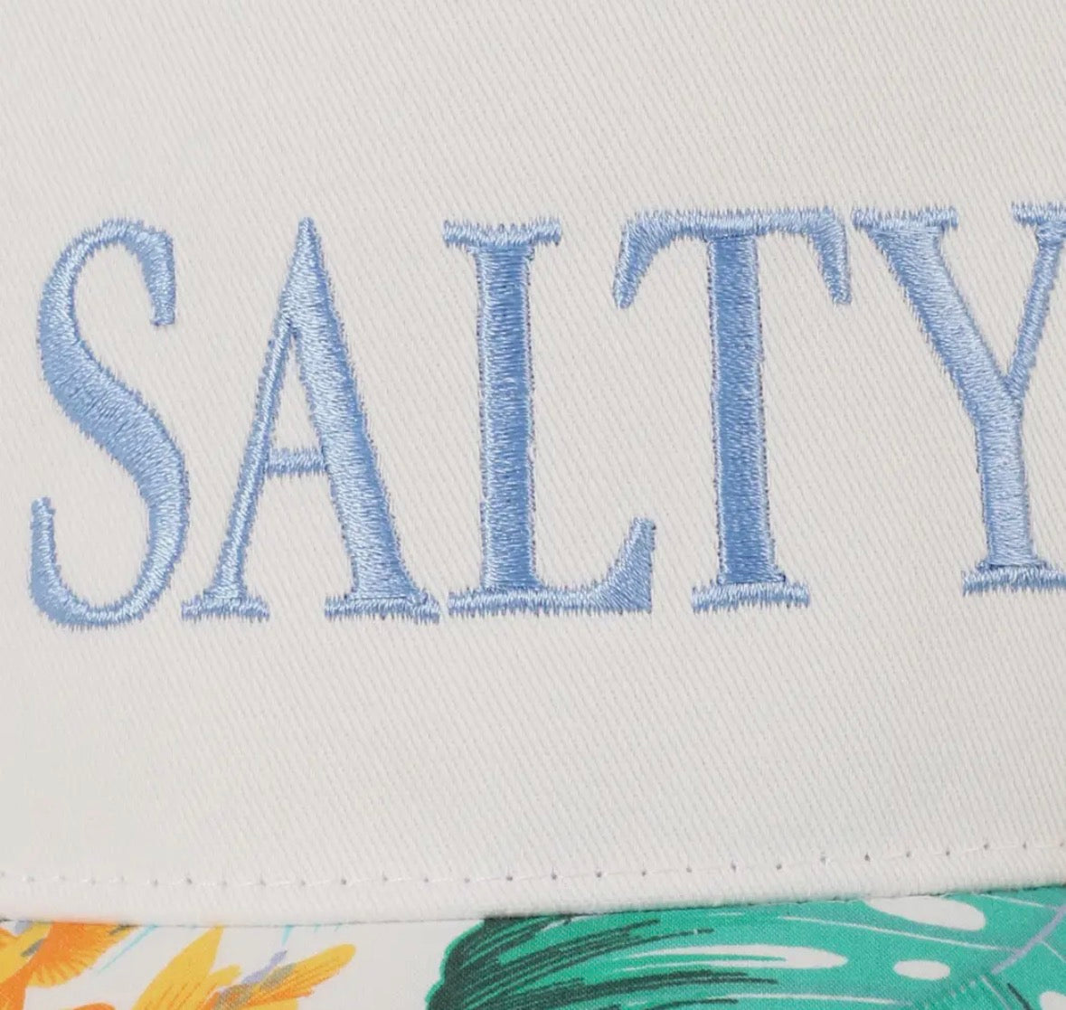 Salty Lettering Embroidery Floral Two-Tone Hat