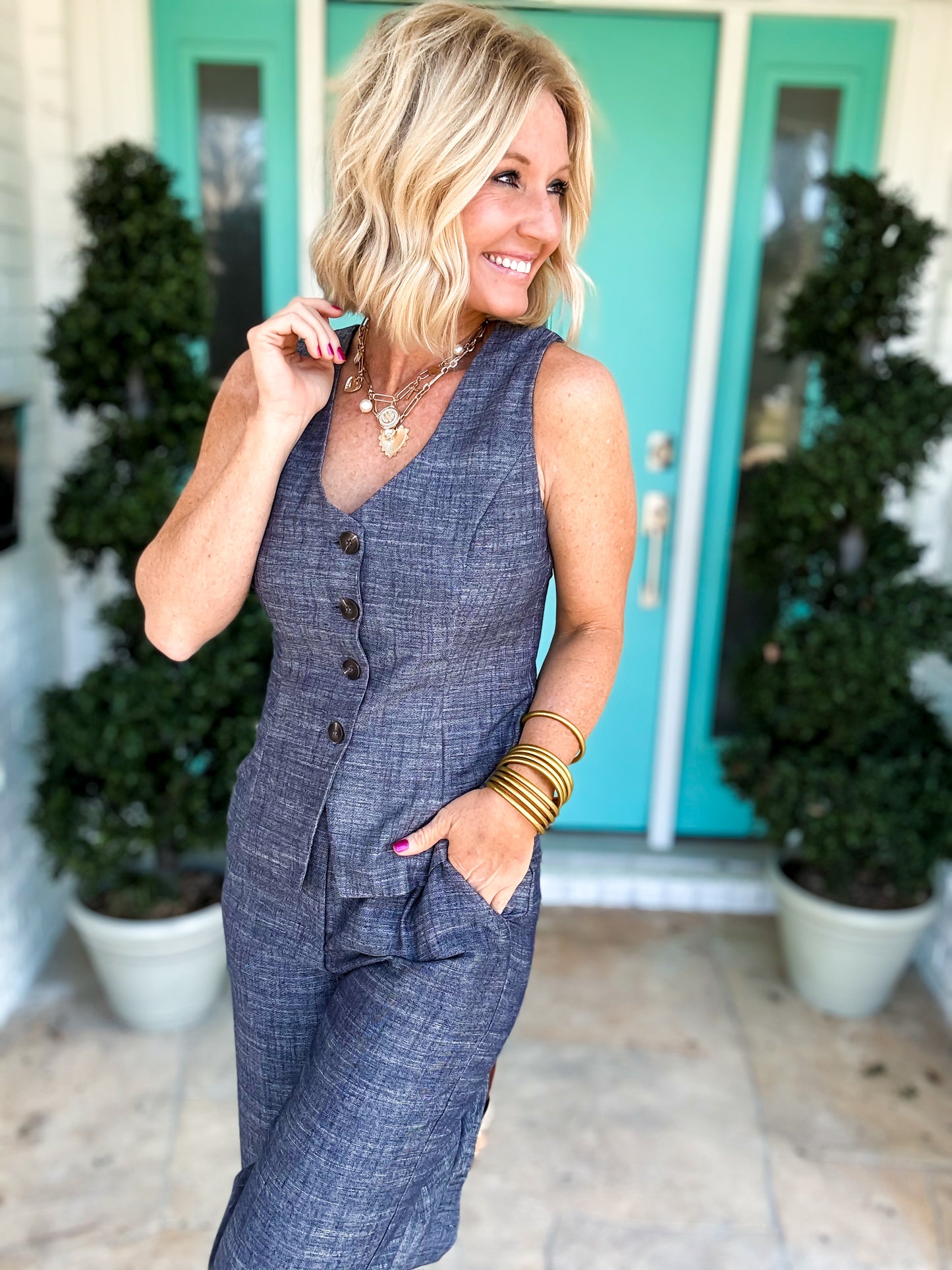 Blue Slate Denim Set