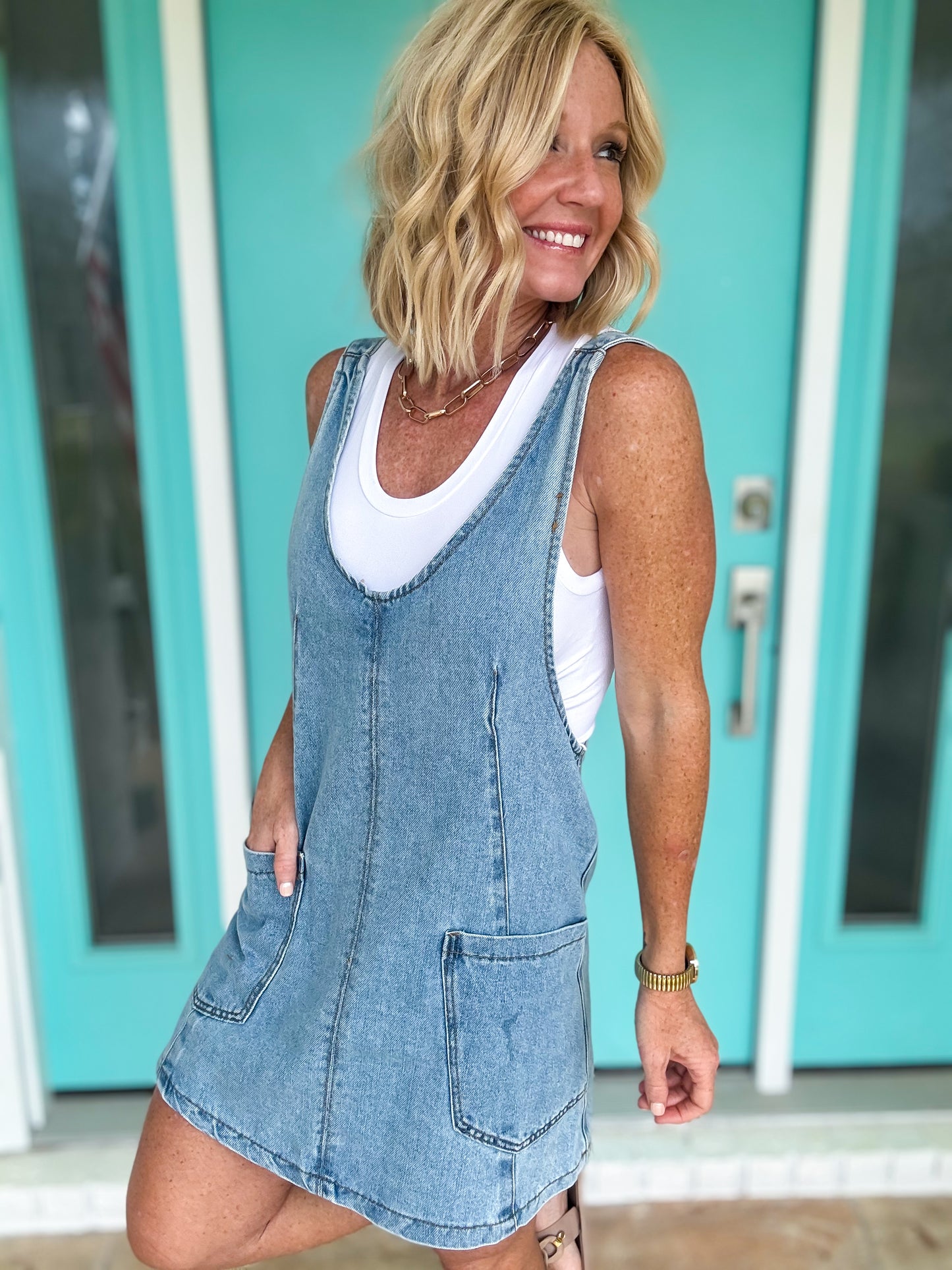 Over It All Denim Dress