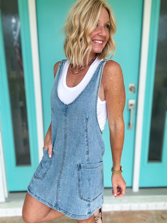 Over It All Denim Dress