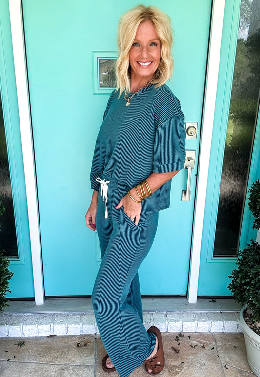 Teal Appeal Ribbed Set