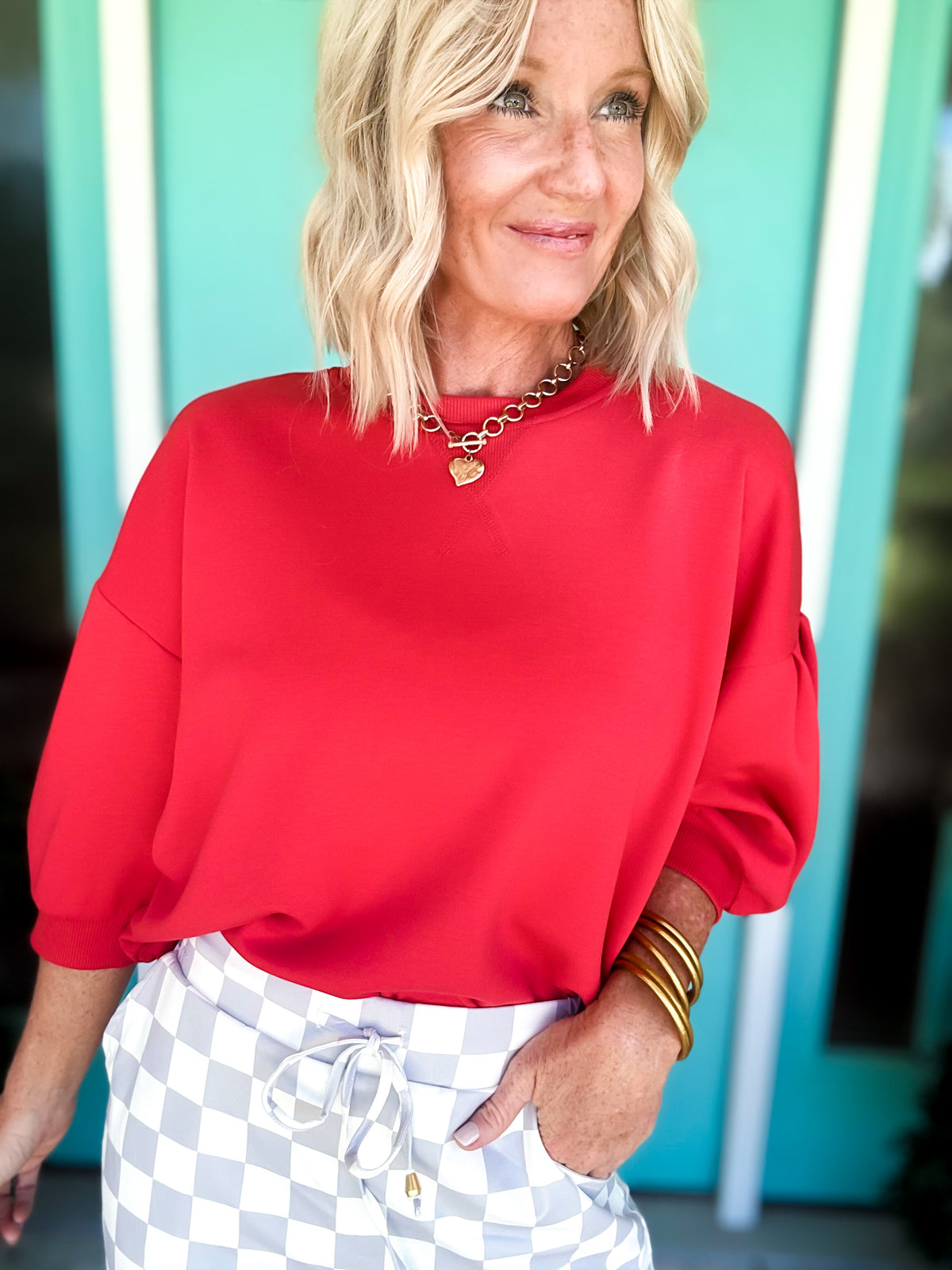 Bubble Sleeve Scuba Pullover