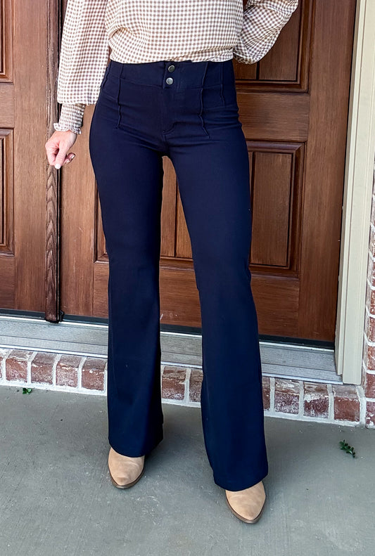 The Amelia Cotton Stretch Twill Flared Pants 2024