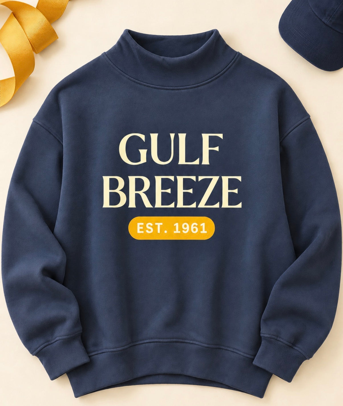 GB Est. 1961 Mock Neck Navy Scuba Pullover
