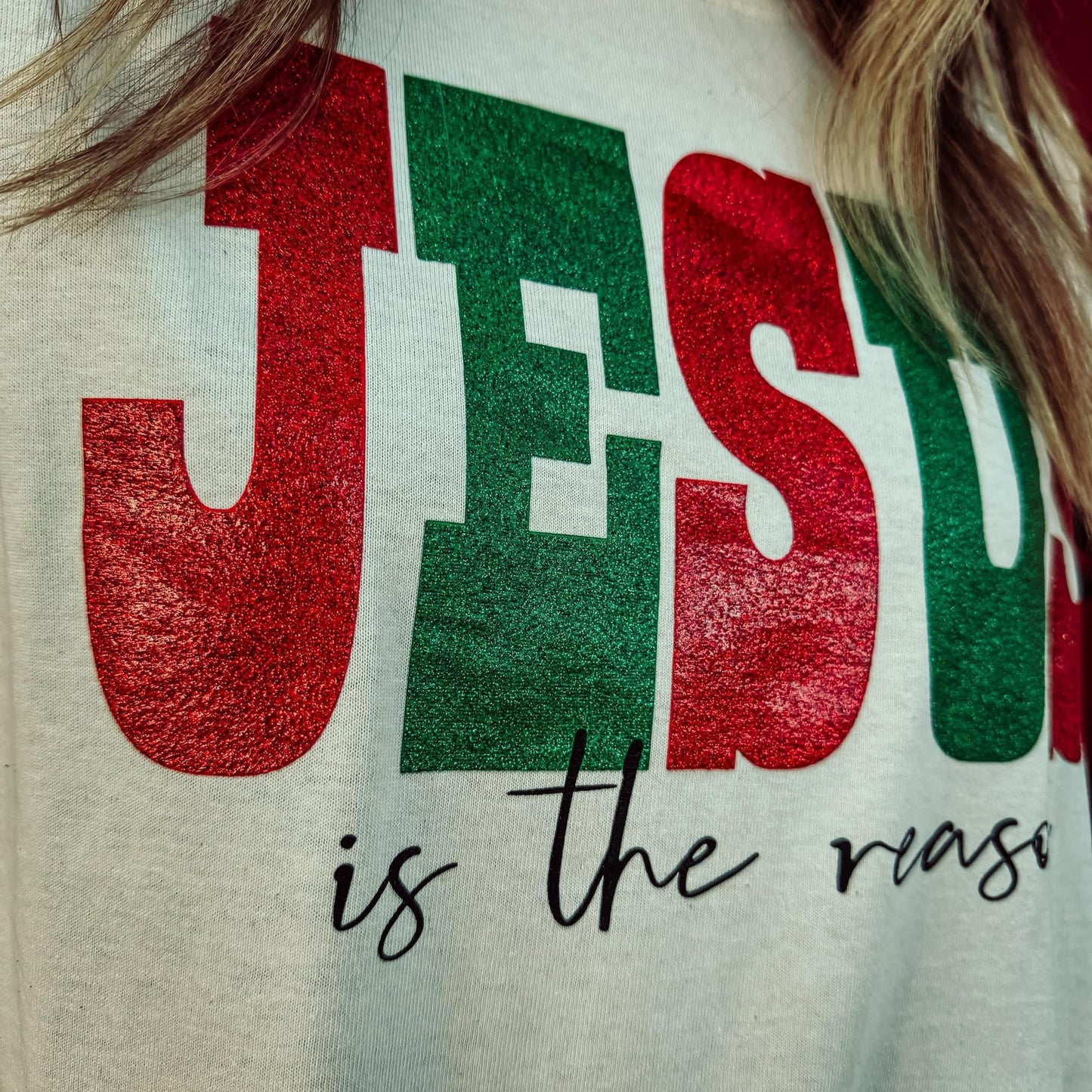 Jesus is the Reason Glitter Long Sleeve Tee