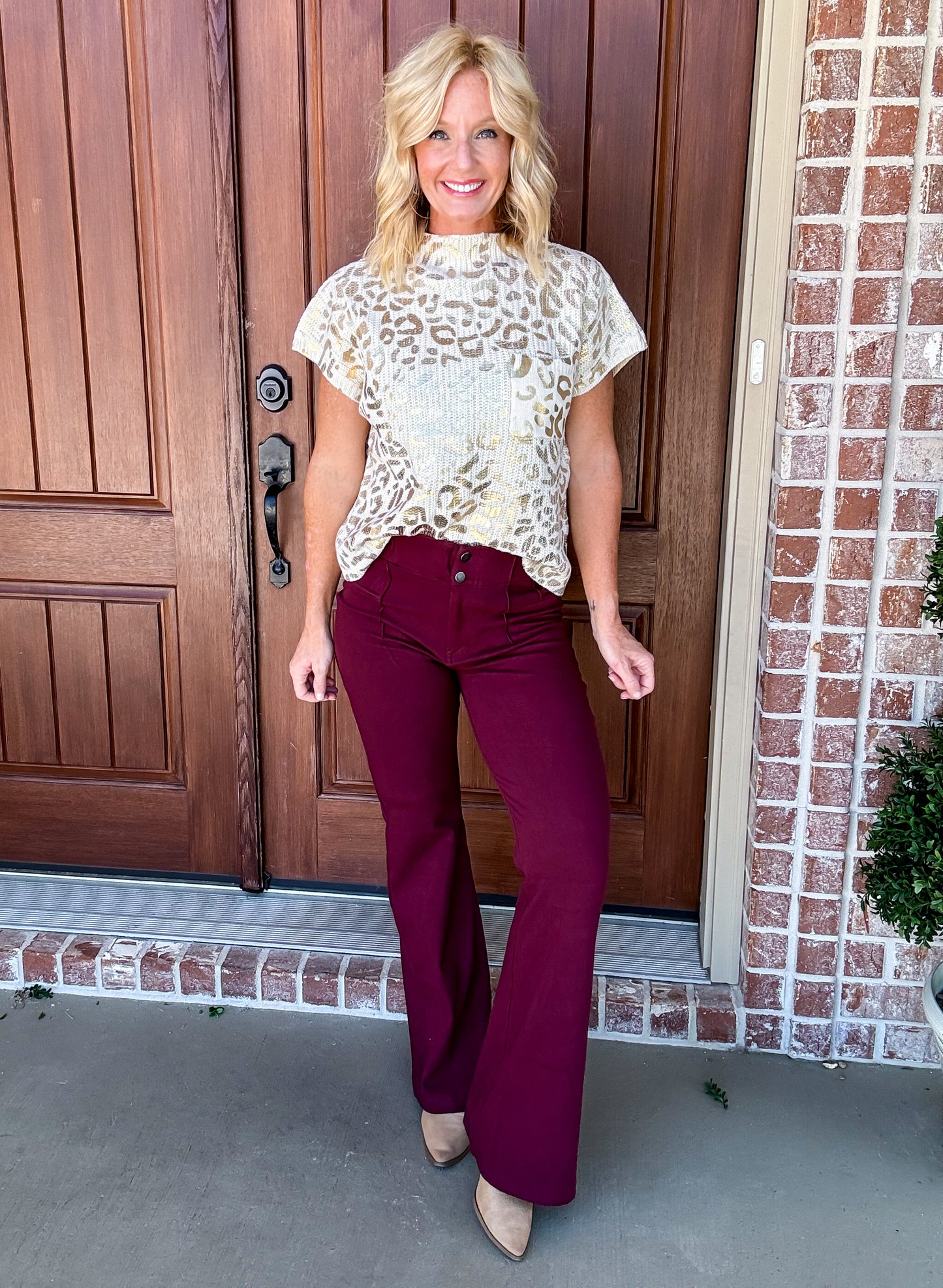 The Amelia Cotton Stretch Twill Flared Pants 2024