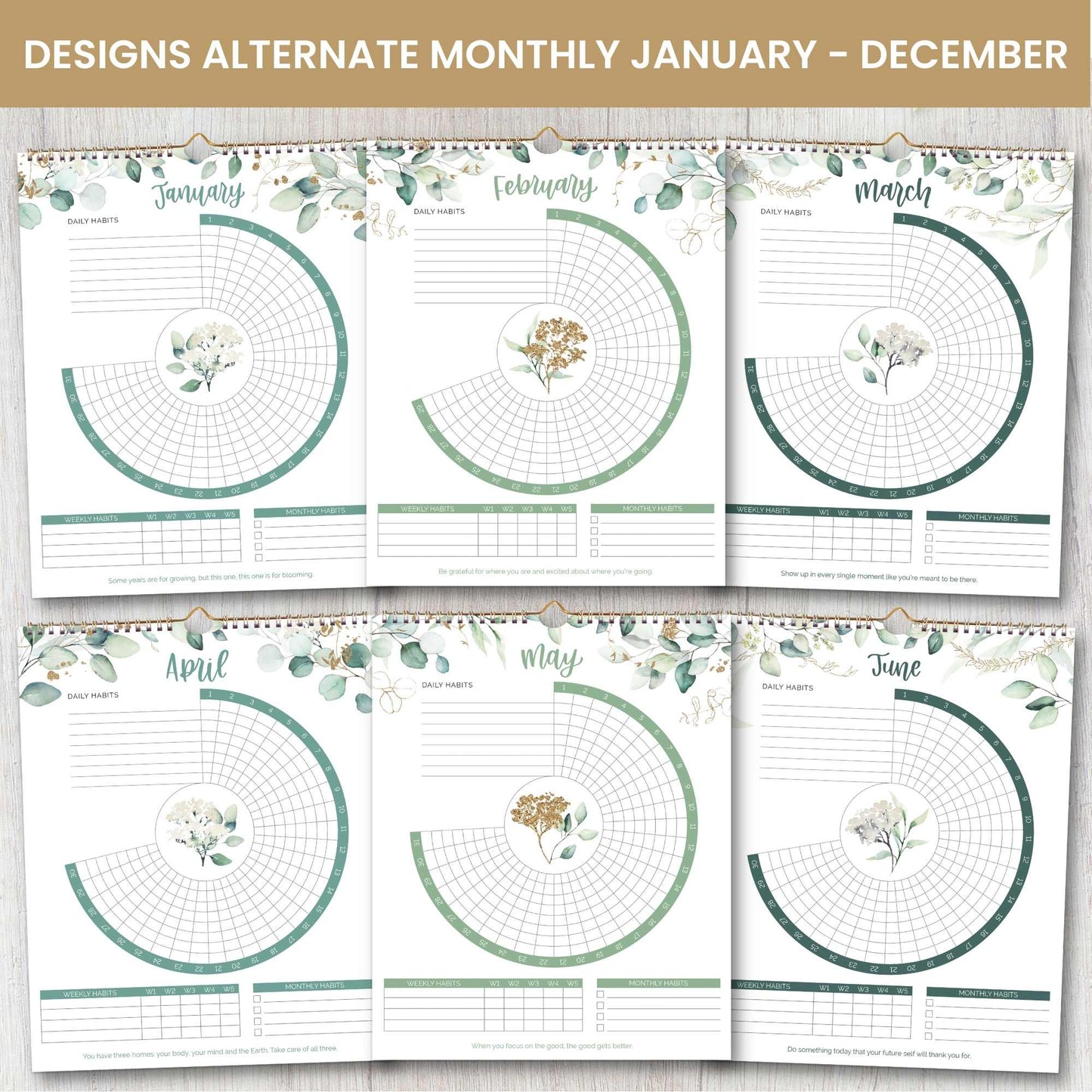 Habit Tracking Calendar, 8” x 10”