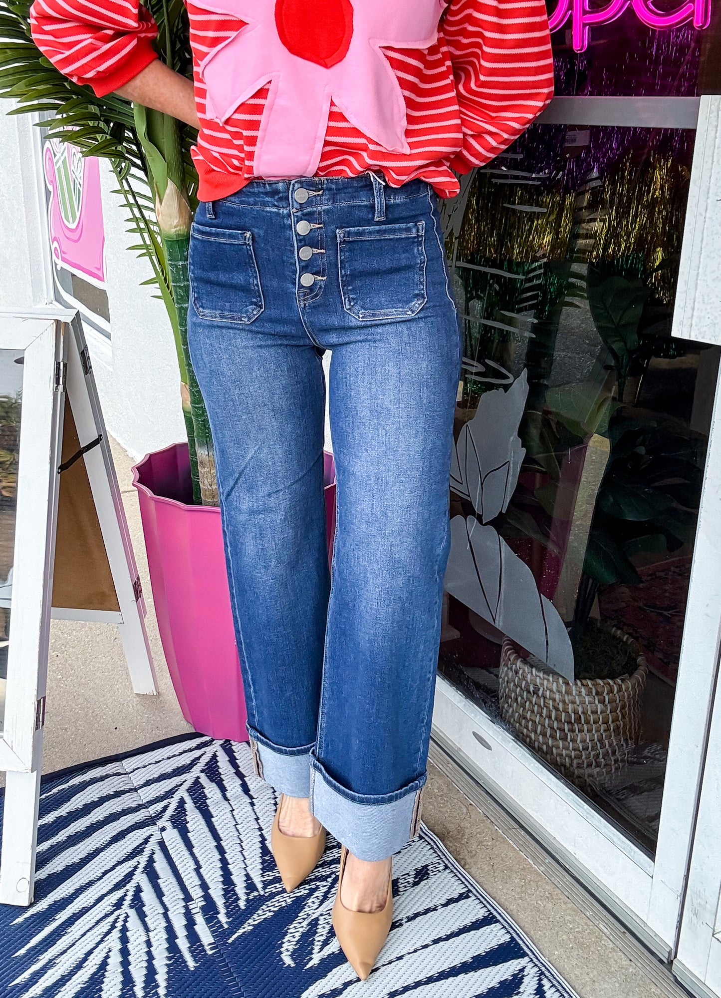 The Modern Front Pocket Cuffed Jeans by Risen