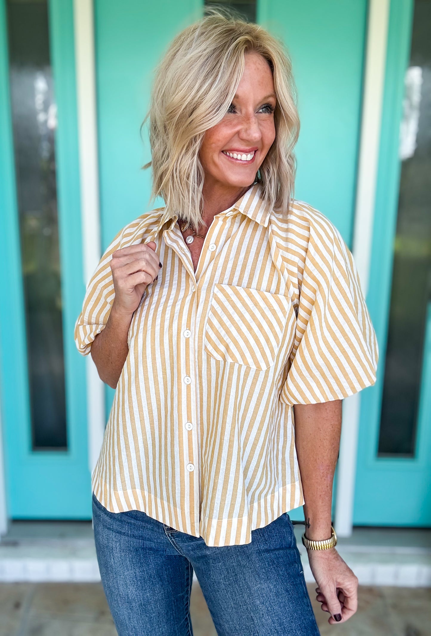 Mellow Mustard Striped Top
