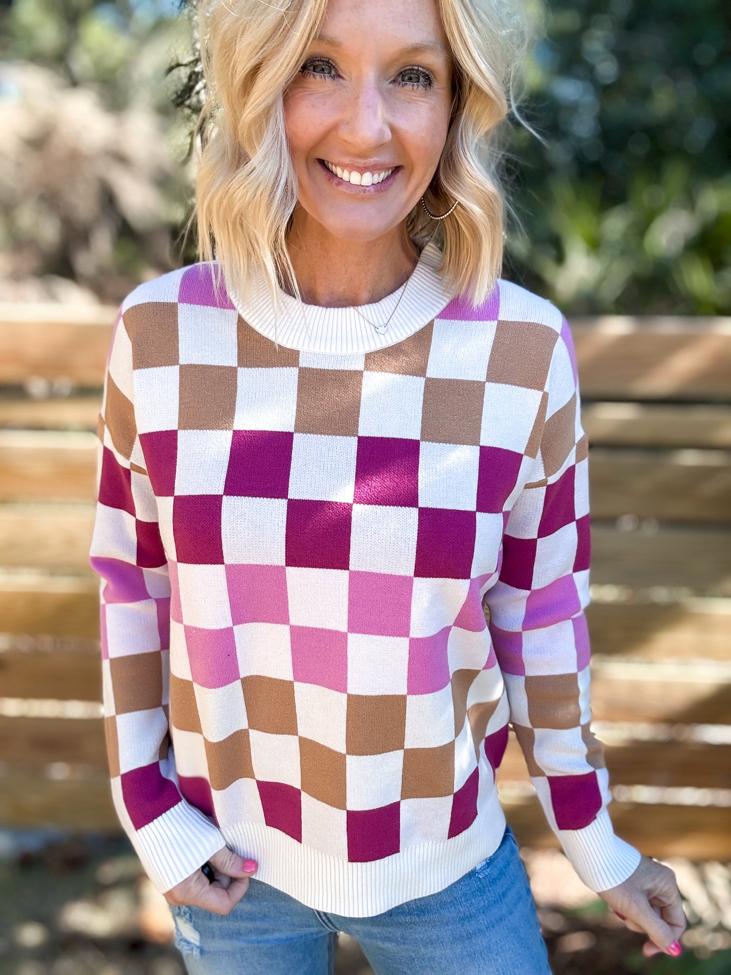 Chic in Checkers Sweater