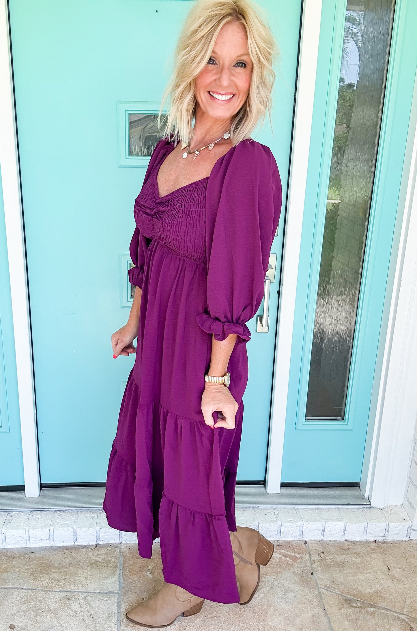 Sweet Merlot Midi Dress