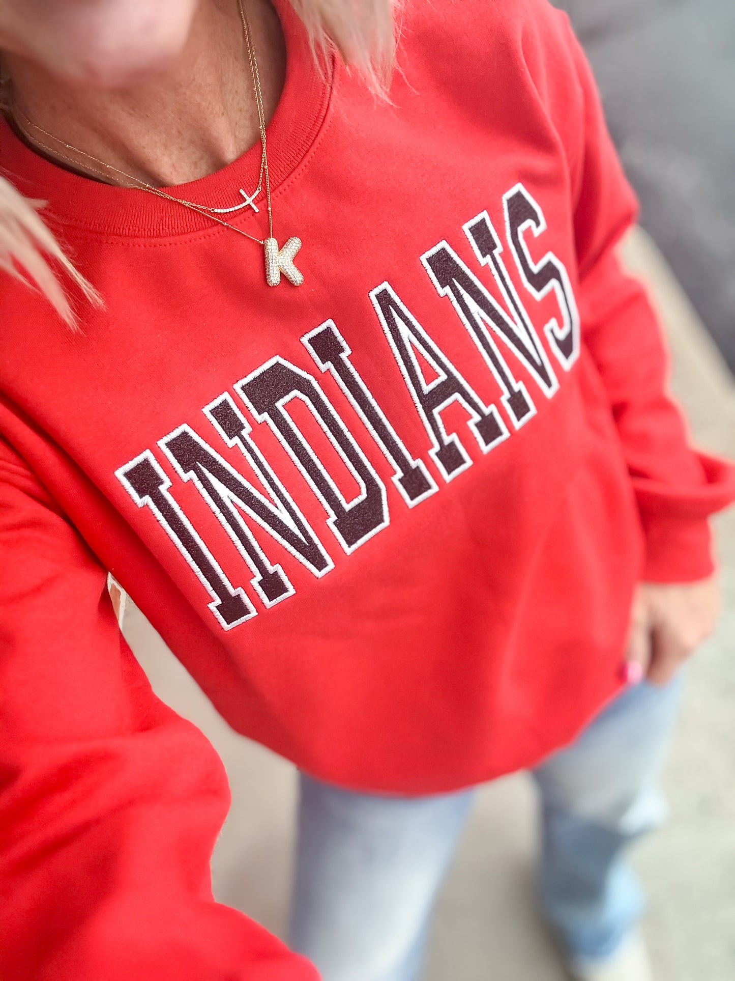 Indians Glitter Embroidered Sweatshirt