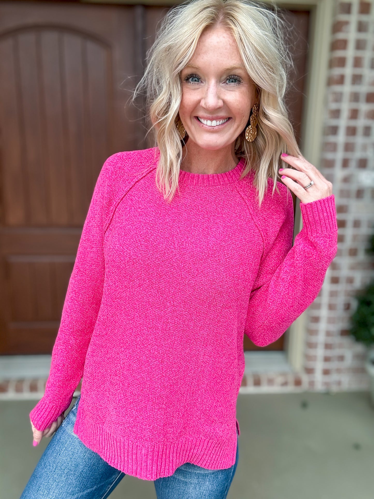 Chelsy Chenille Raglan Sweater