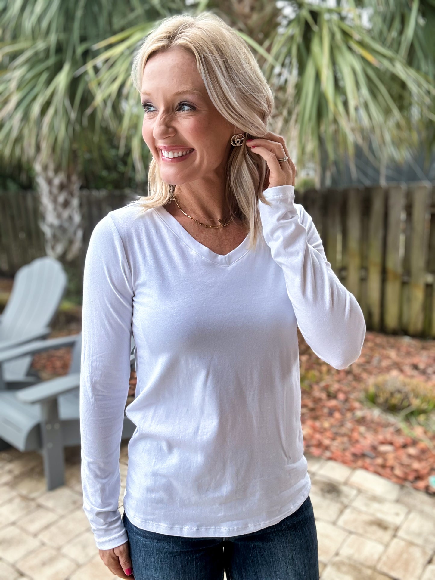 The Everyday Vneck Long Sleeve Top