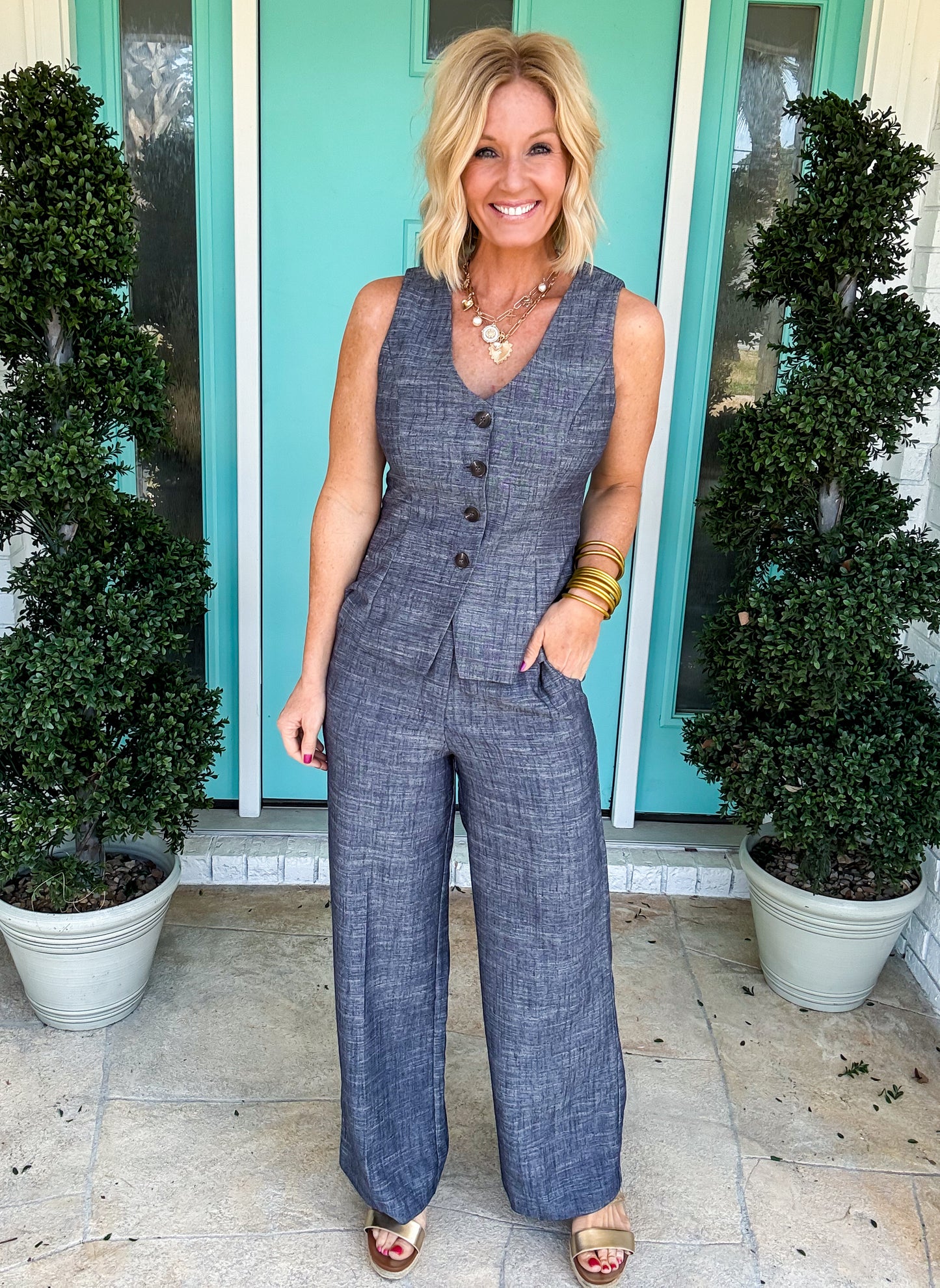 Blue Slate Denim Set