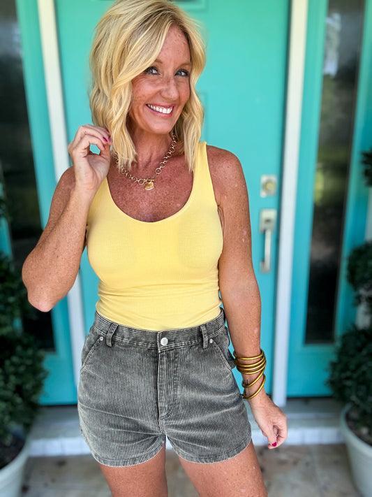 Tiffany Ribbed Tank w/ Built-In Bra