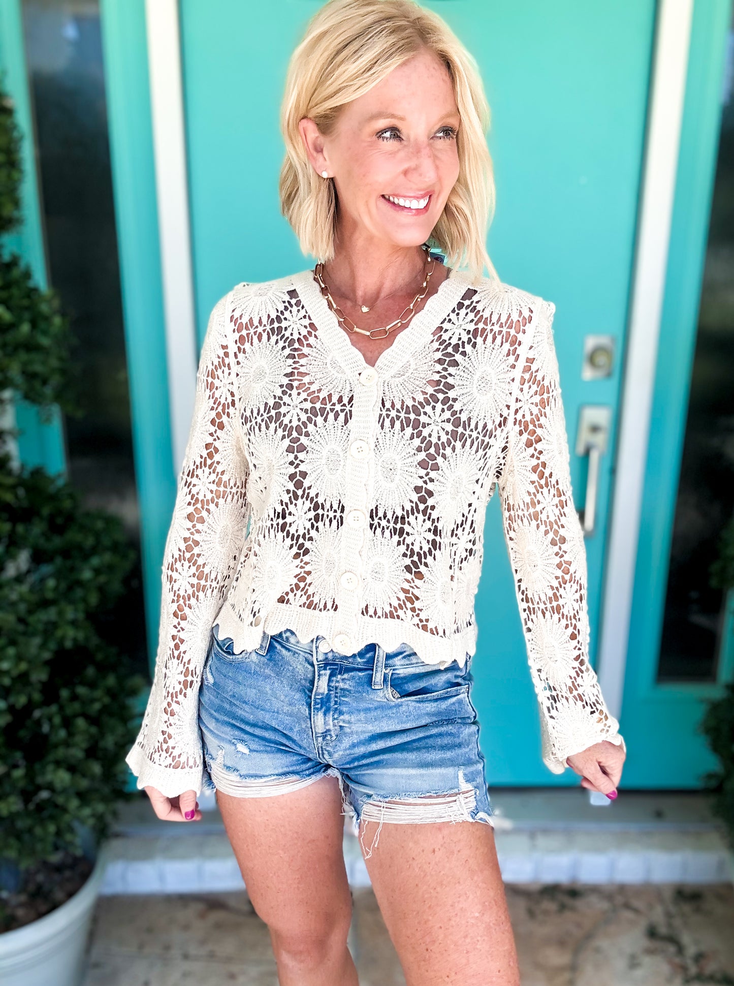 Scallop Lace Crochet Top