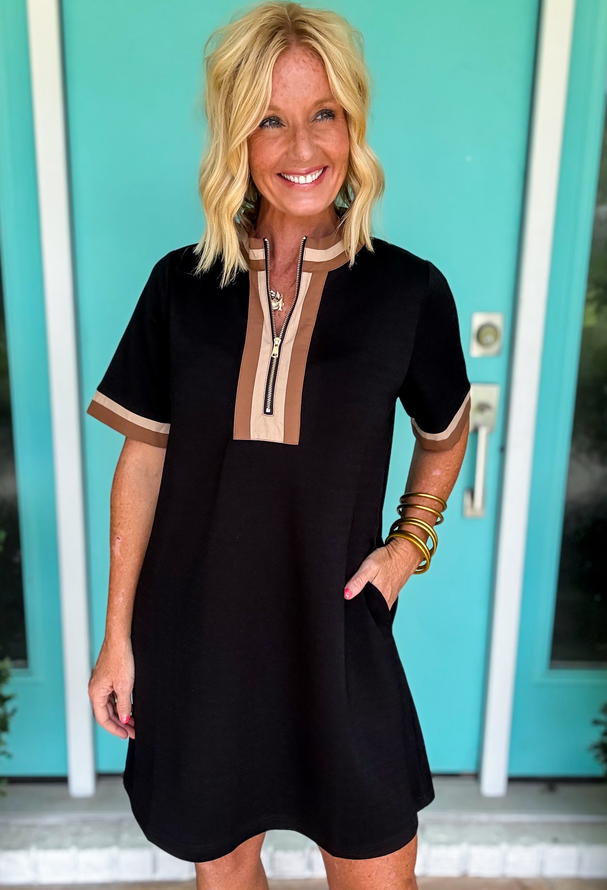 She's Booked & Busy Scuba Dress