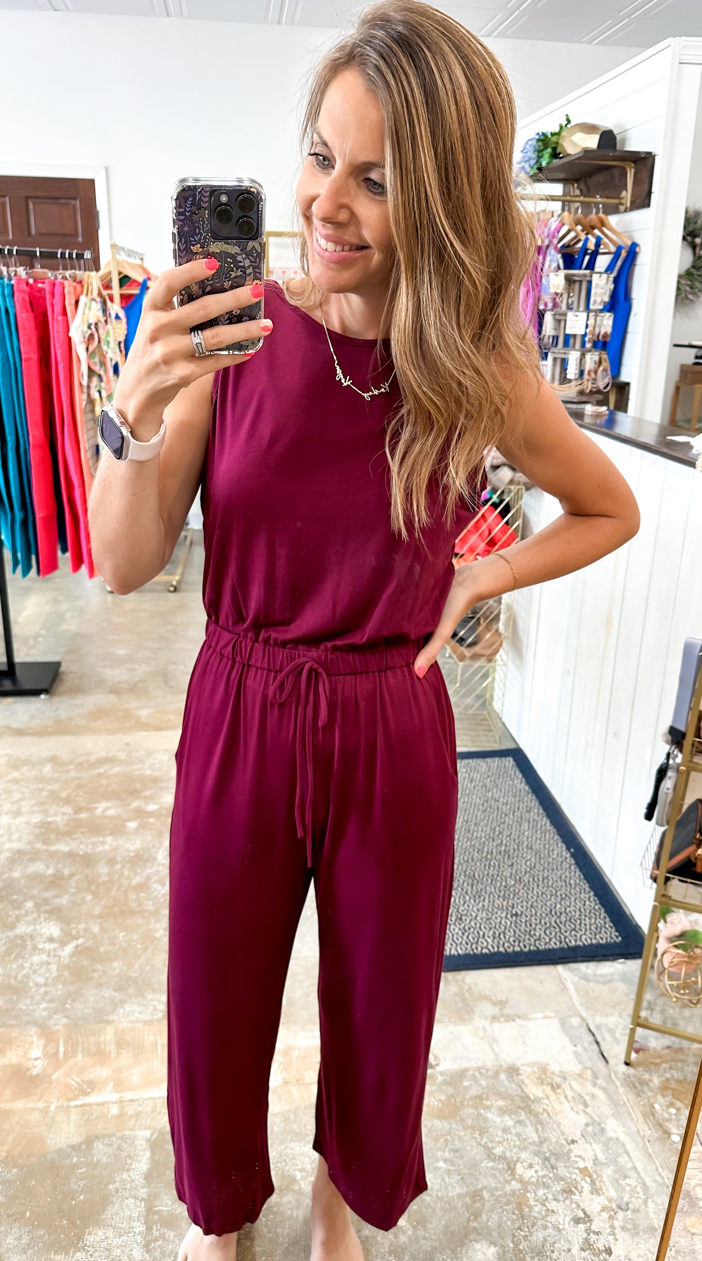 Scoop Back Wide Leg Jumpsuit