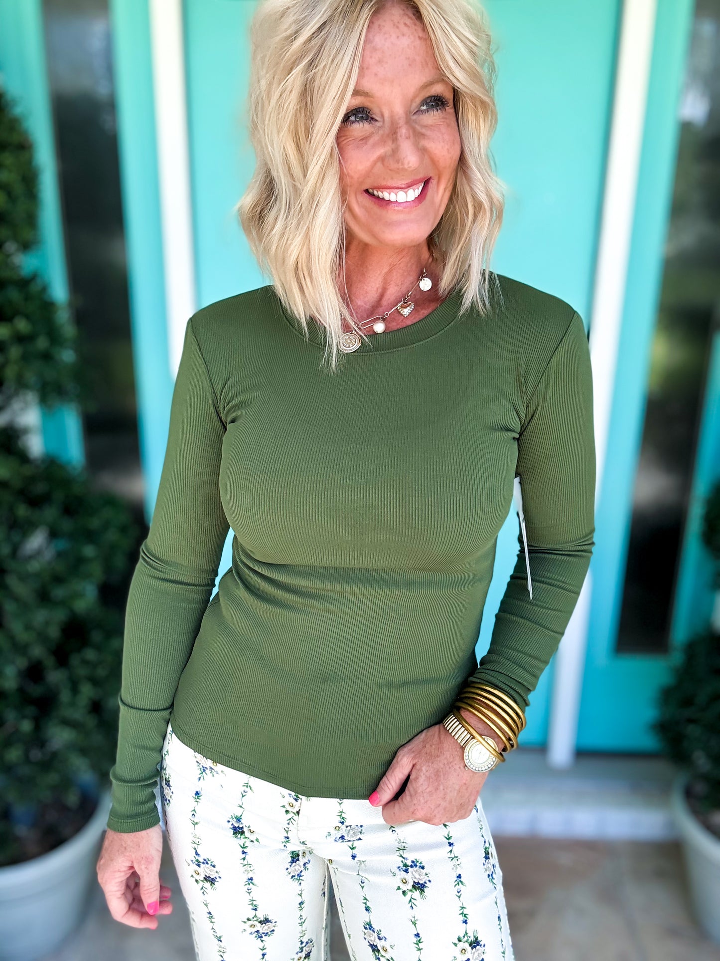 Essential Long Sleeved Ribbed Athleisure Top