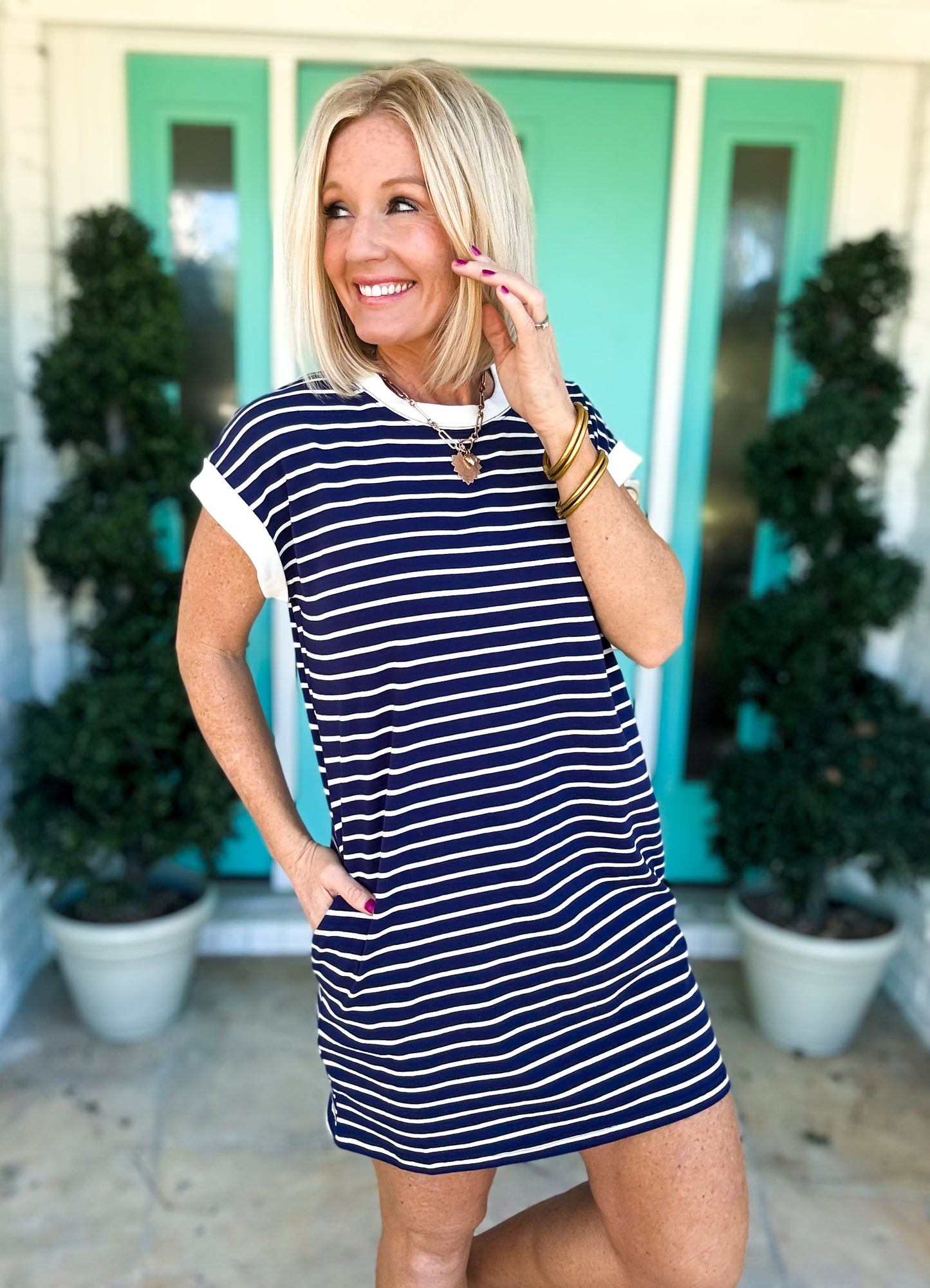 Throw On & Go Striped Dress