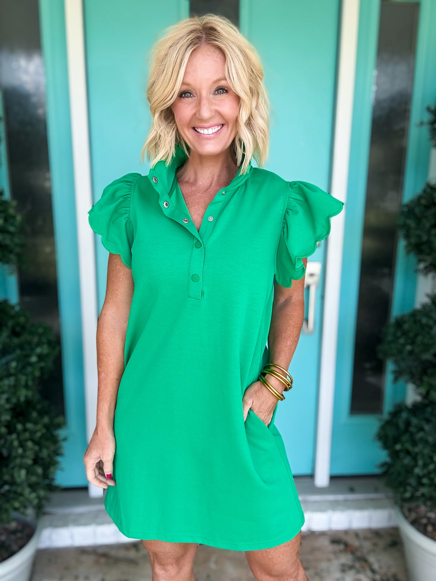 Brunch Babe Scalloped Dress