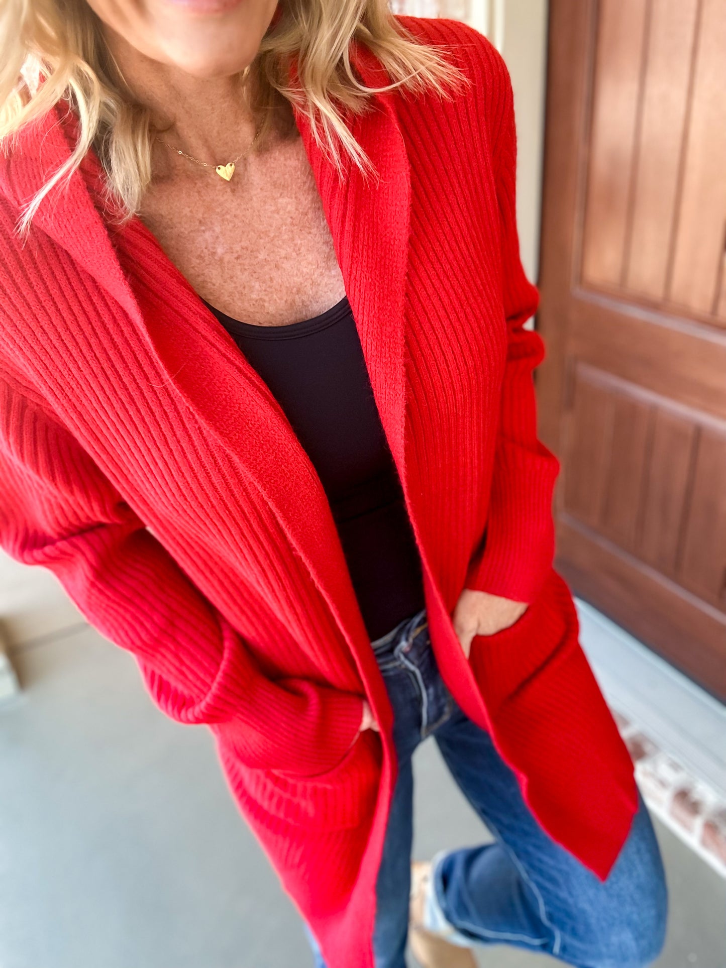 GAMEDAY Red Hooded Cardigan