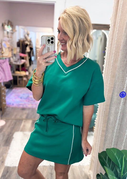 Line Drive Scuba Skort Set