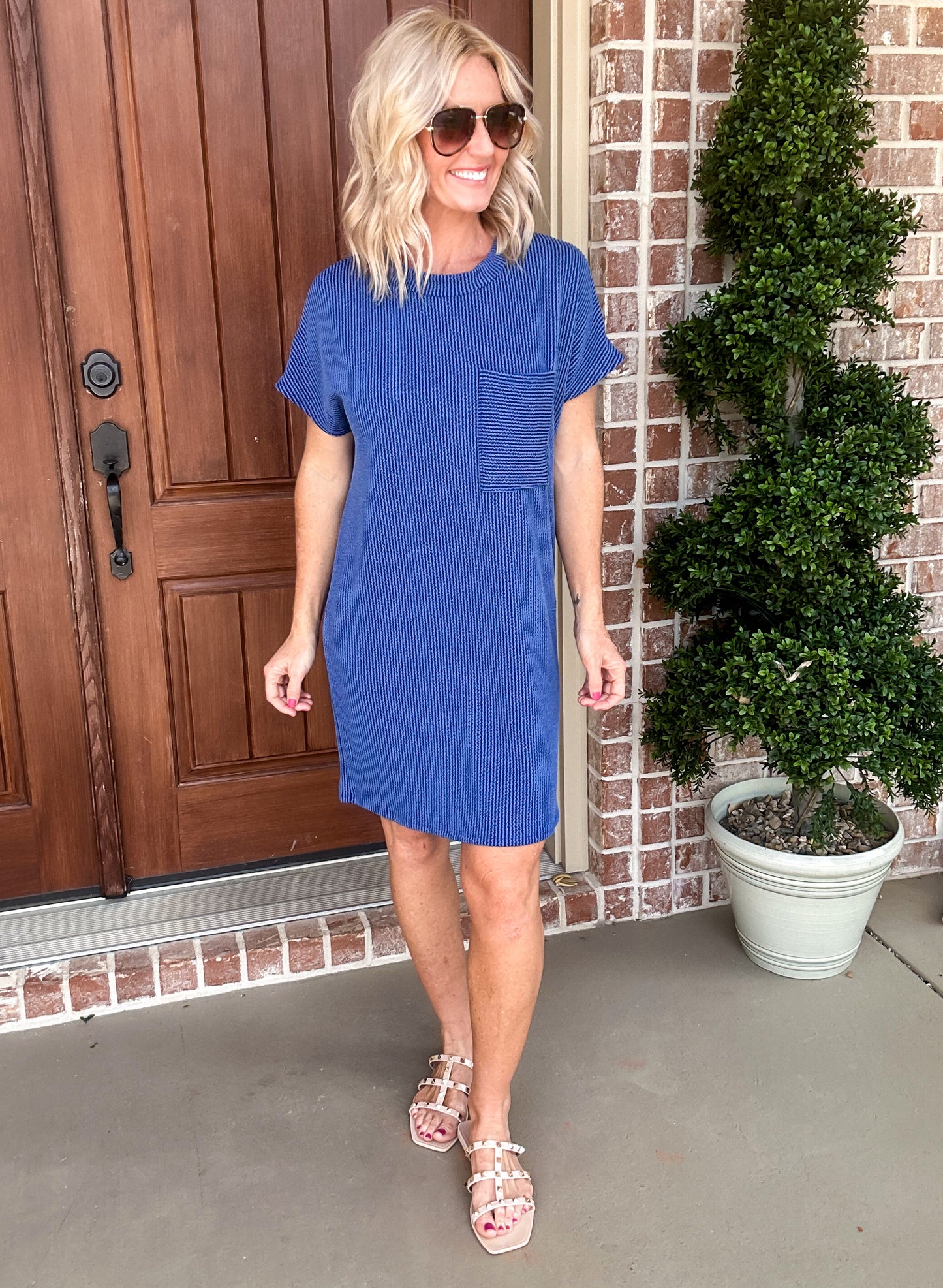 Ryleigh Ribbed Round Neck Dress