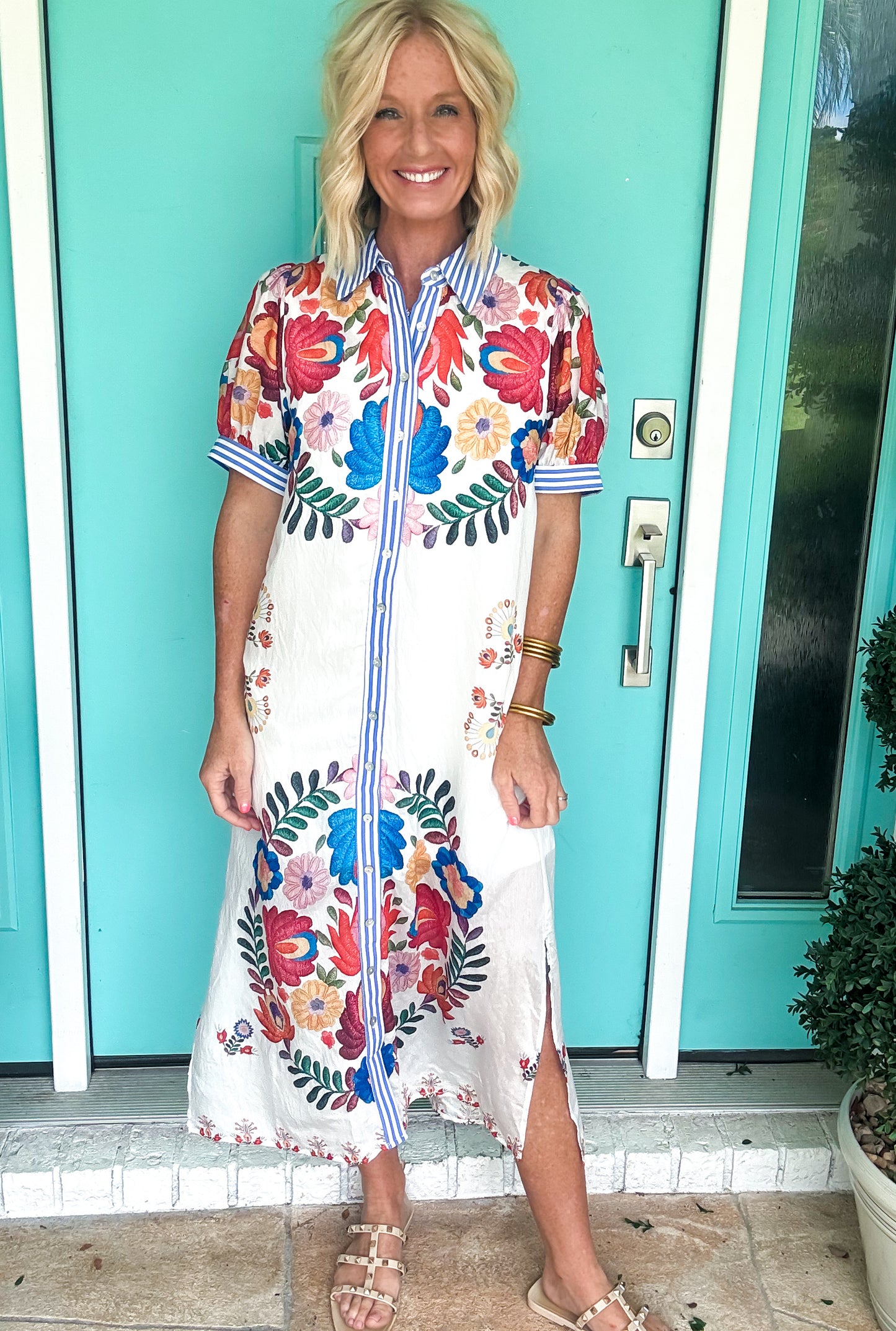 Florals & Stripes Dress