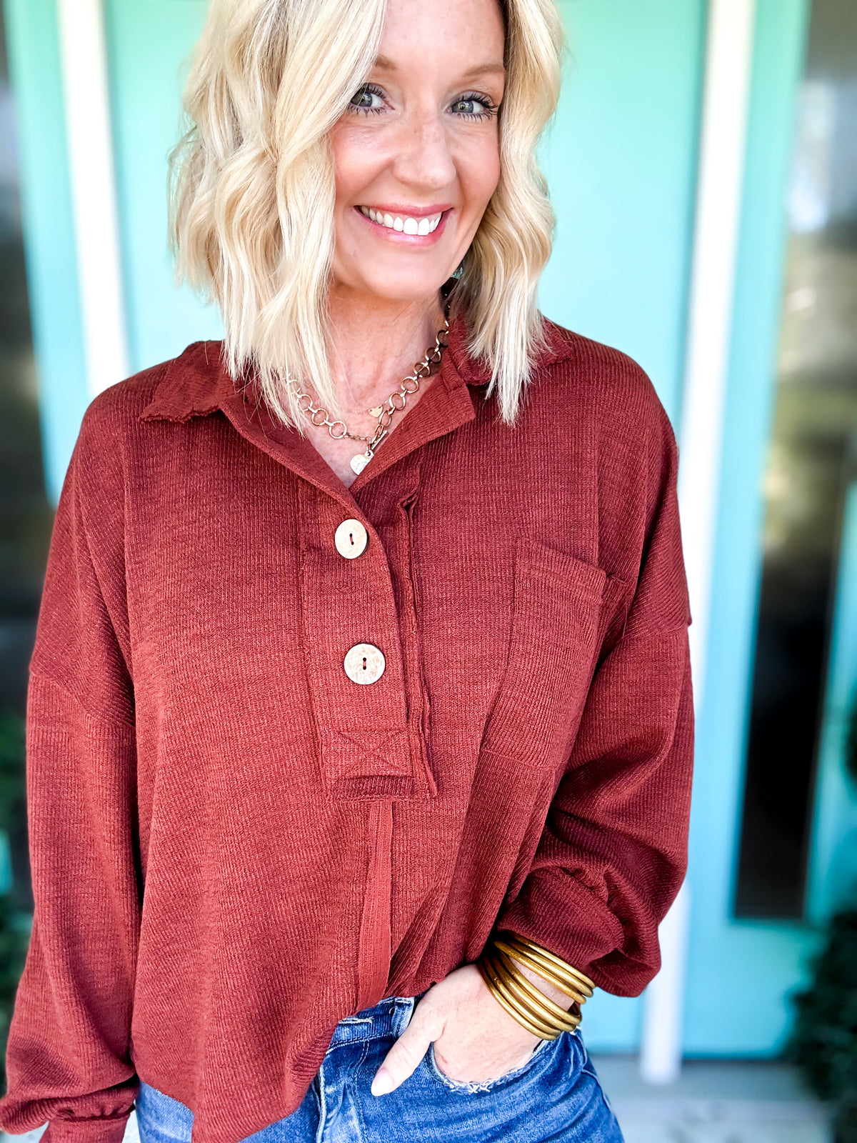 Easy Living Collared Sweater