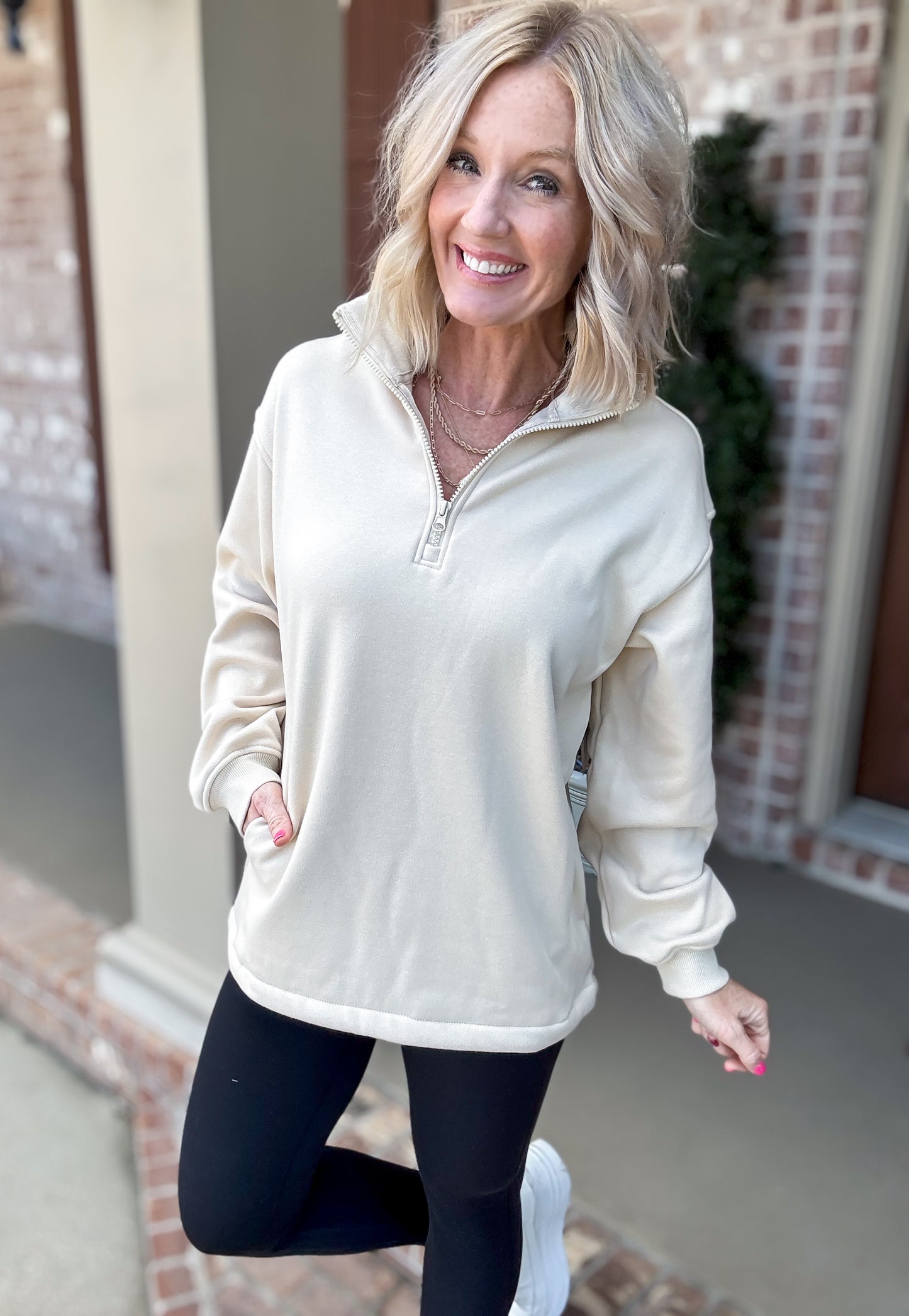 Falling into Fleece Lined Pullover by Mono