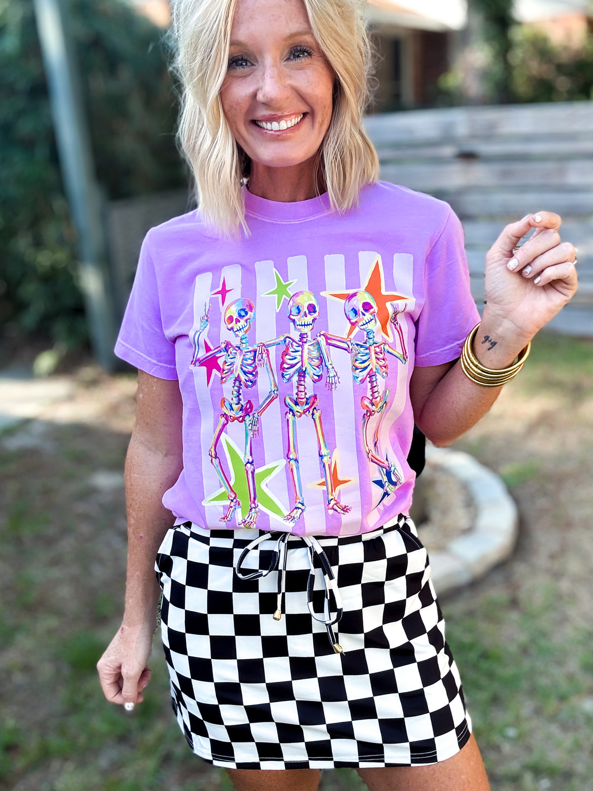 Skeleton Graveyard Orchid Tee