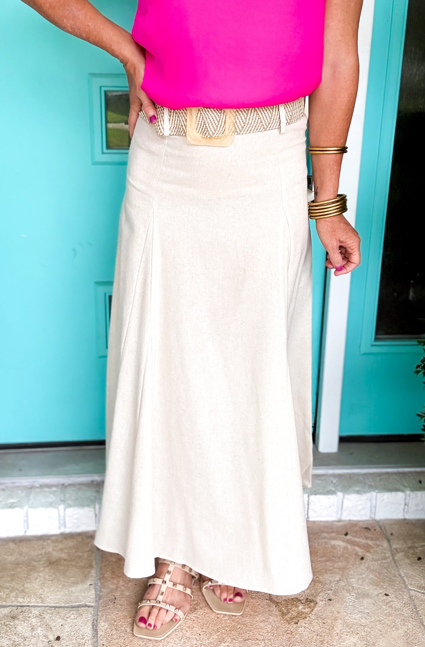Belted Desert Maxi Skirt