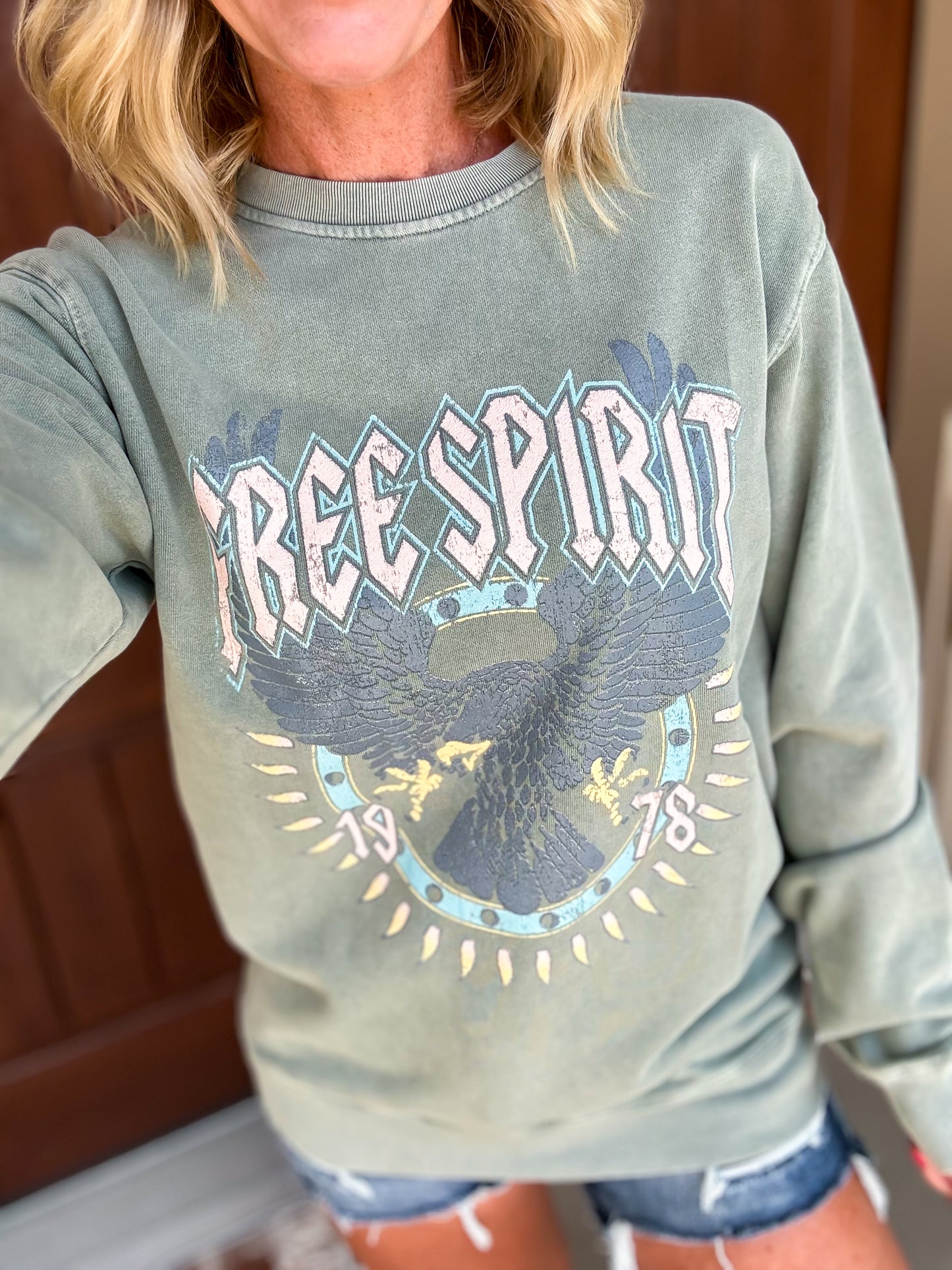 Free Spirit Eagle Washed Sweatshirt