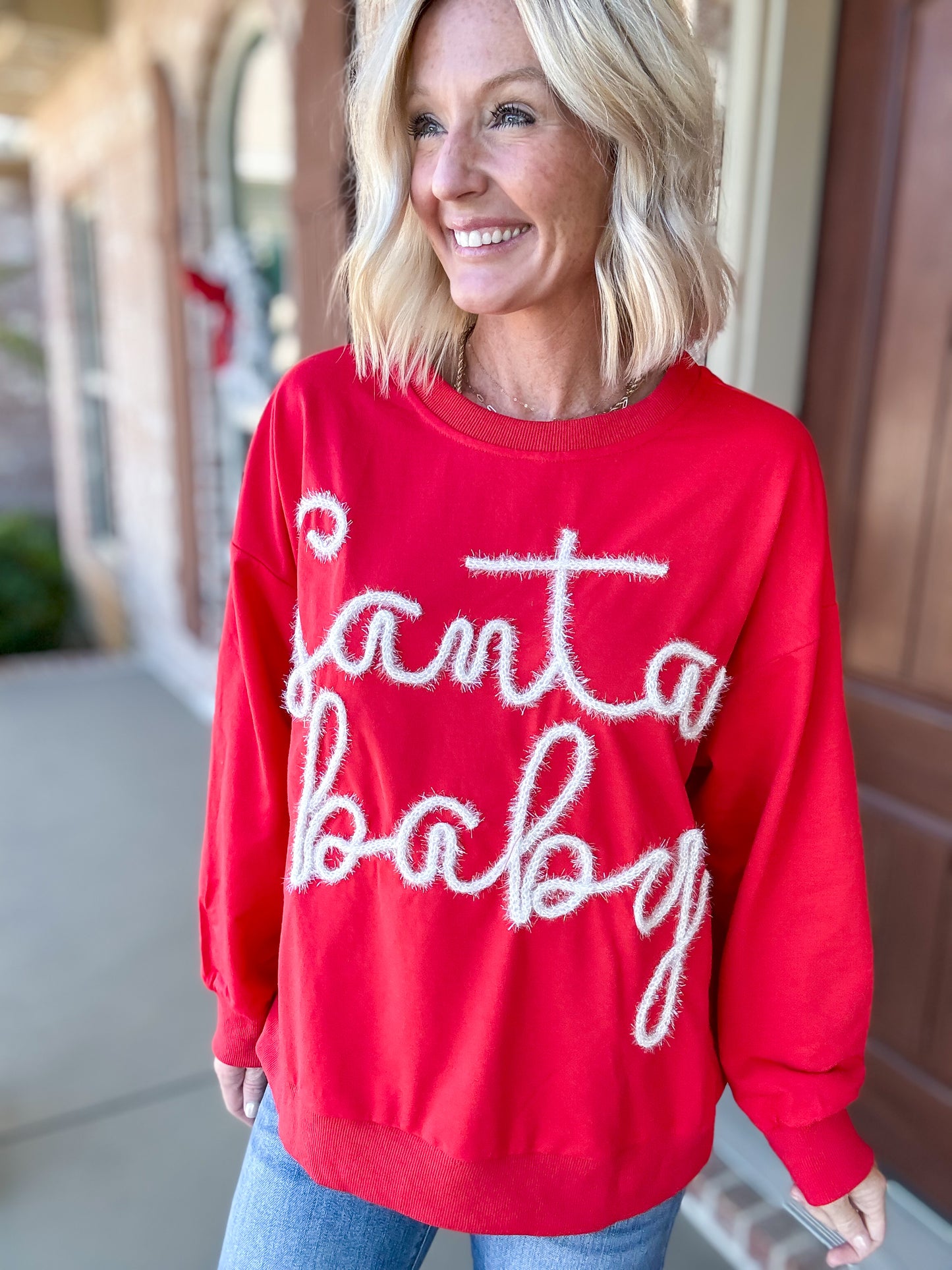 Santa Baby Tinsel Top