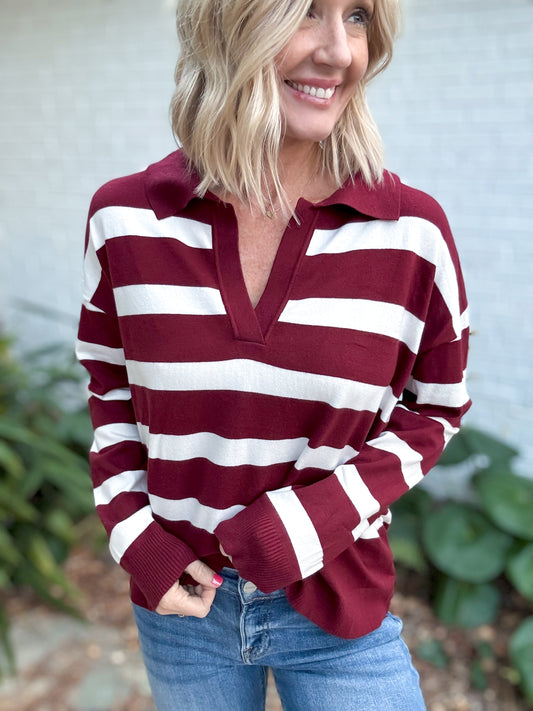 Gameday Striped Sweater